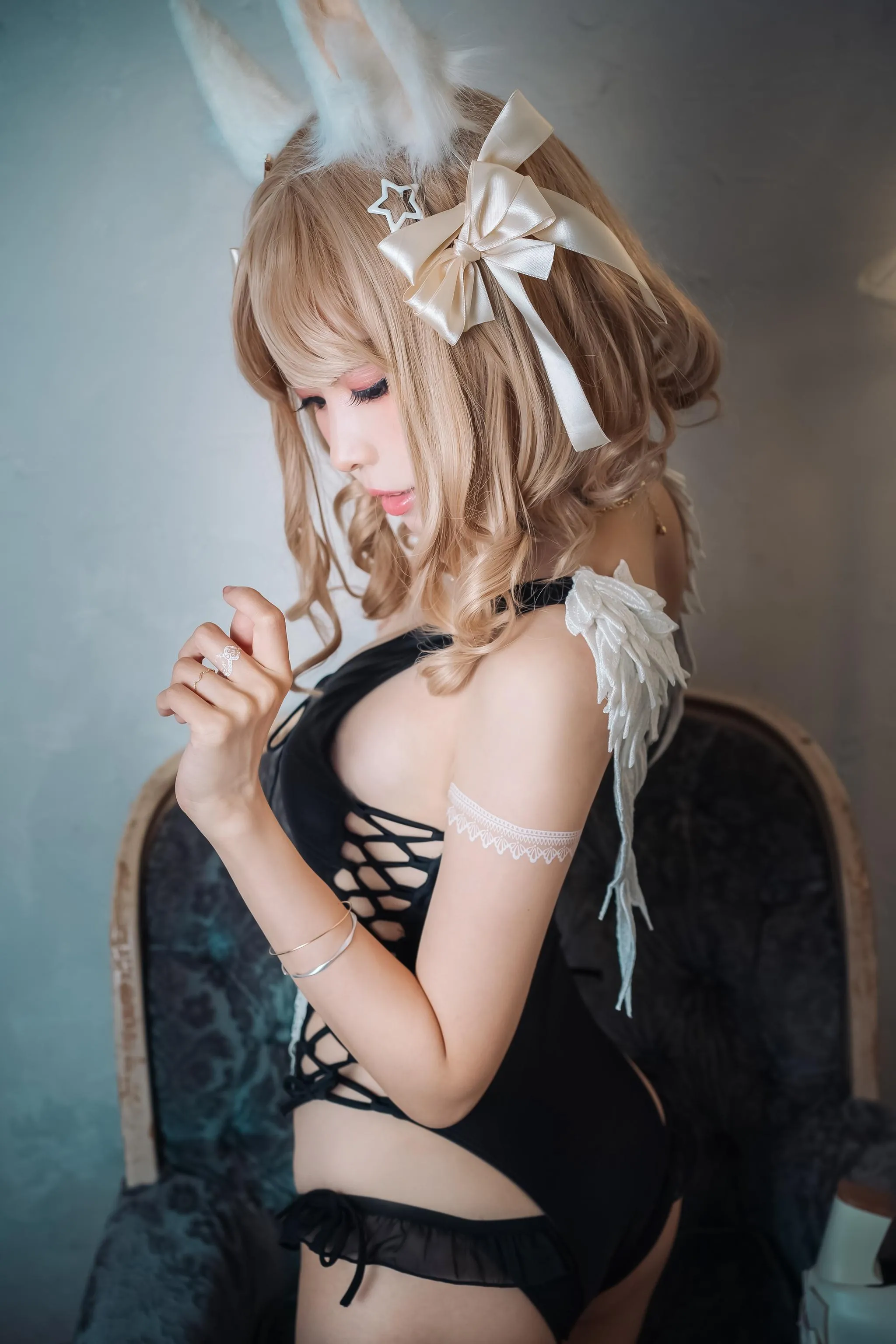 ElyEE子 – NO.82 Fluffy Summer – Original Swimsuit-黑色 [60P]插图2